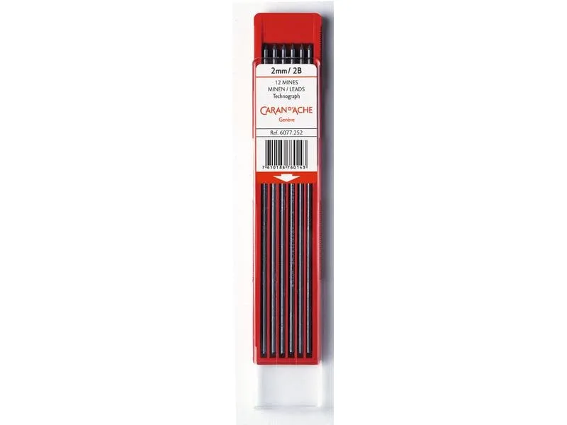Caran d'Ache Schreibmine Technograph 2B Grau, 2 mm