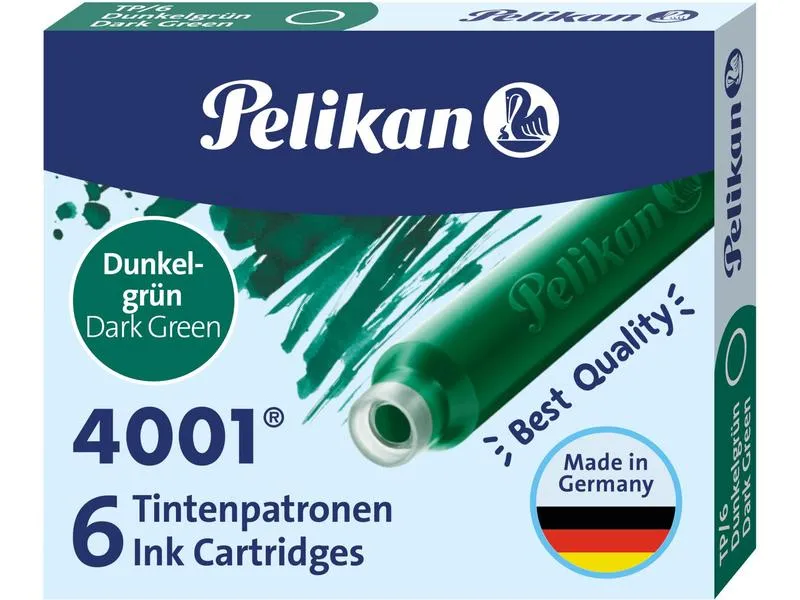 Pelikan Tintenpatrone 4001 Grün, 6 Stück