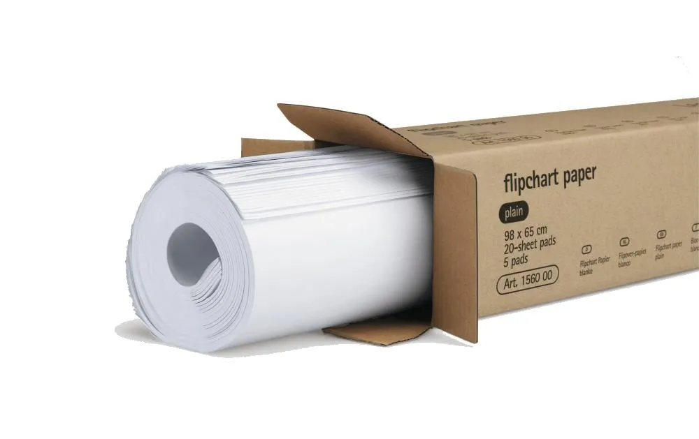 Legamaster Flipchart Papier 65 x 98 cm 20 Blatt Blanco 80 g/m², 5 Stück Legamaster Flipchart Papier 65 x 98 cm 20 Blatt Blanco 80 g/m², 5 Stück