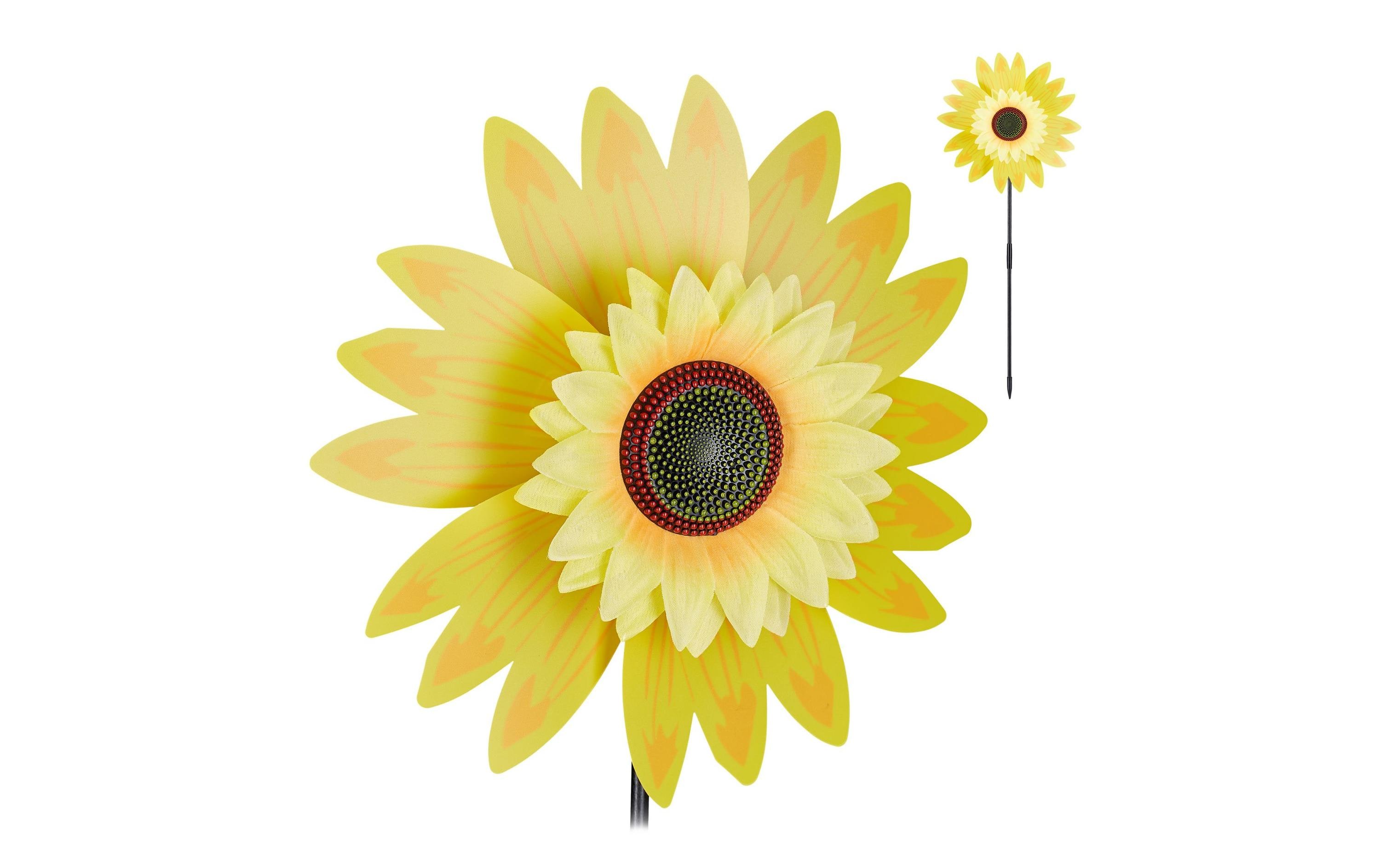 relaxdays Windrad Sonnenblume 70 cm