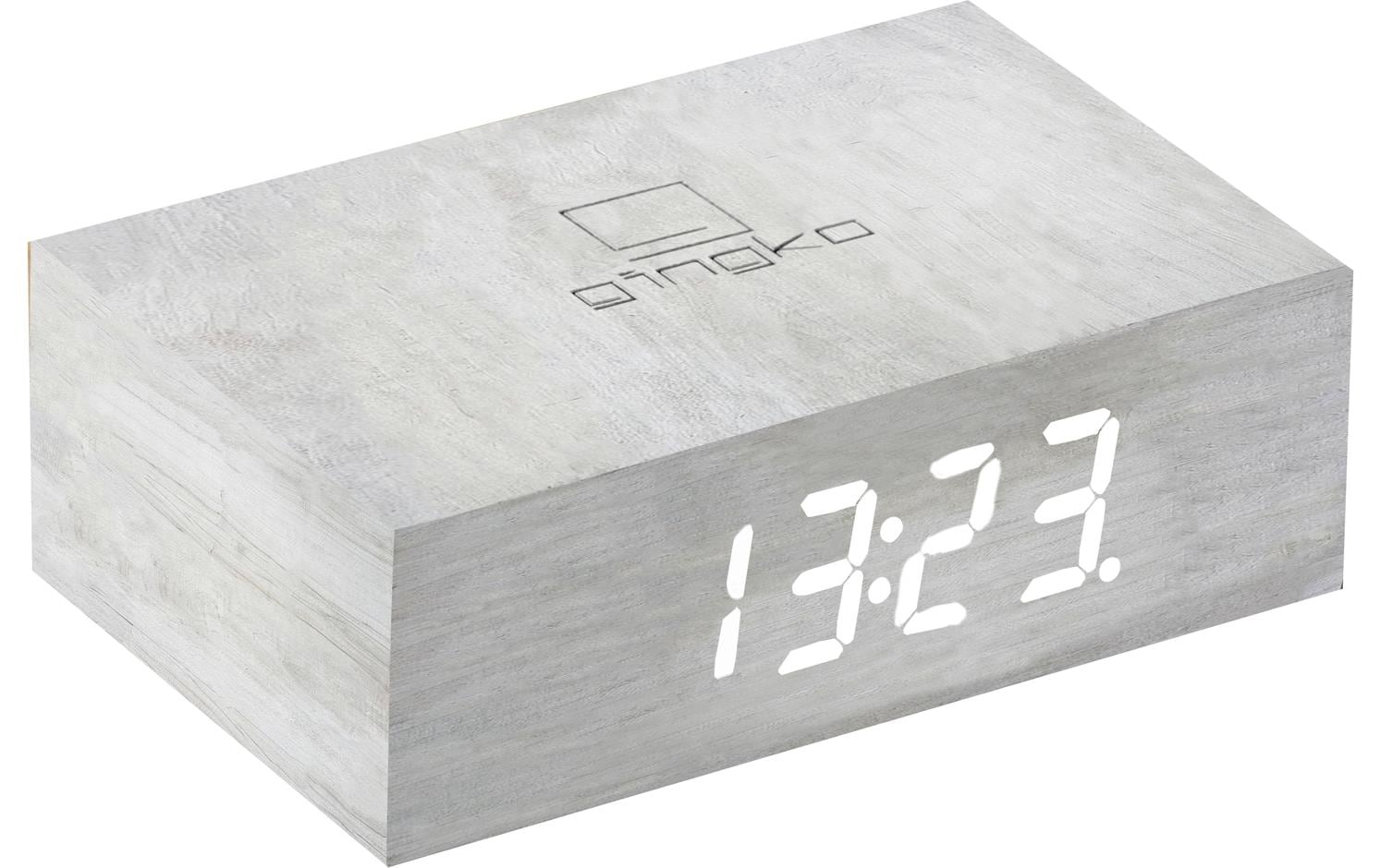 Gingko Digitalwecker Flip Click Clock Weiss