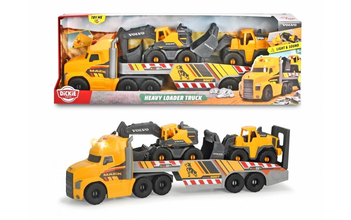 Dickie Toys Baustellenfahrzeug Grosser Mack Truck mit 2 Volvo Fahrzeugen