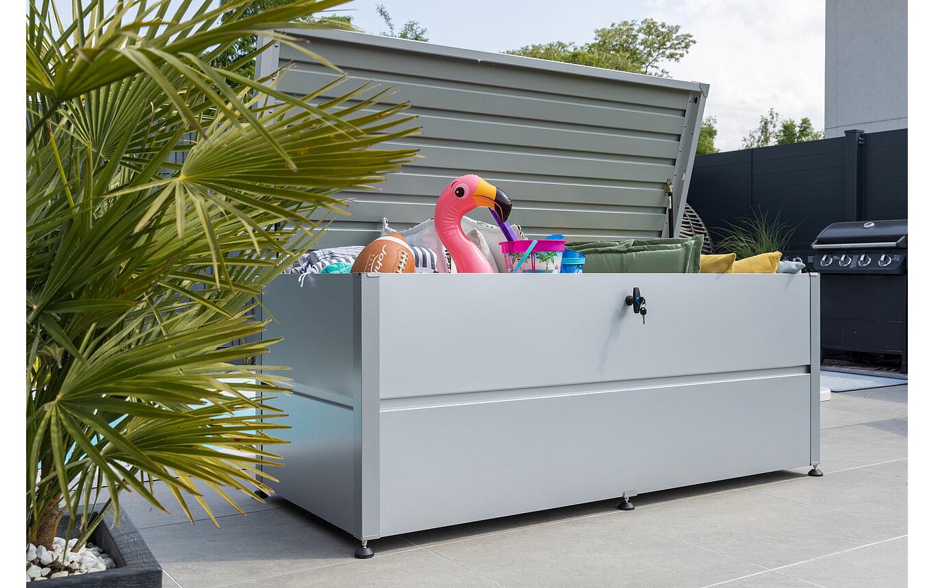 Colibri Gartenbox M mit Schloss, 165 x 85 x 73 cm, Silber Colibri Gartenbox M mit Schloss, 165 x 85 x 73 cm, Silber