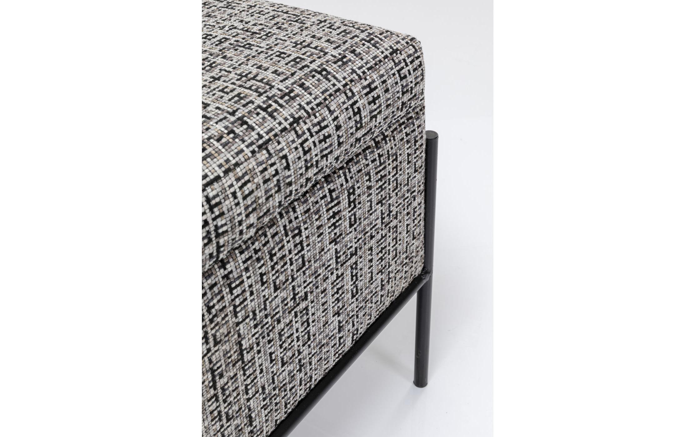 Kare Sitztruhe Buttons Storage B&W Gross, 120 cm, Grau