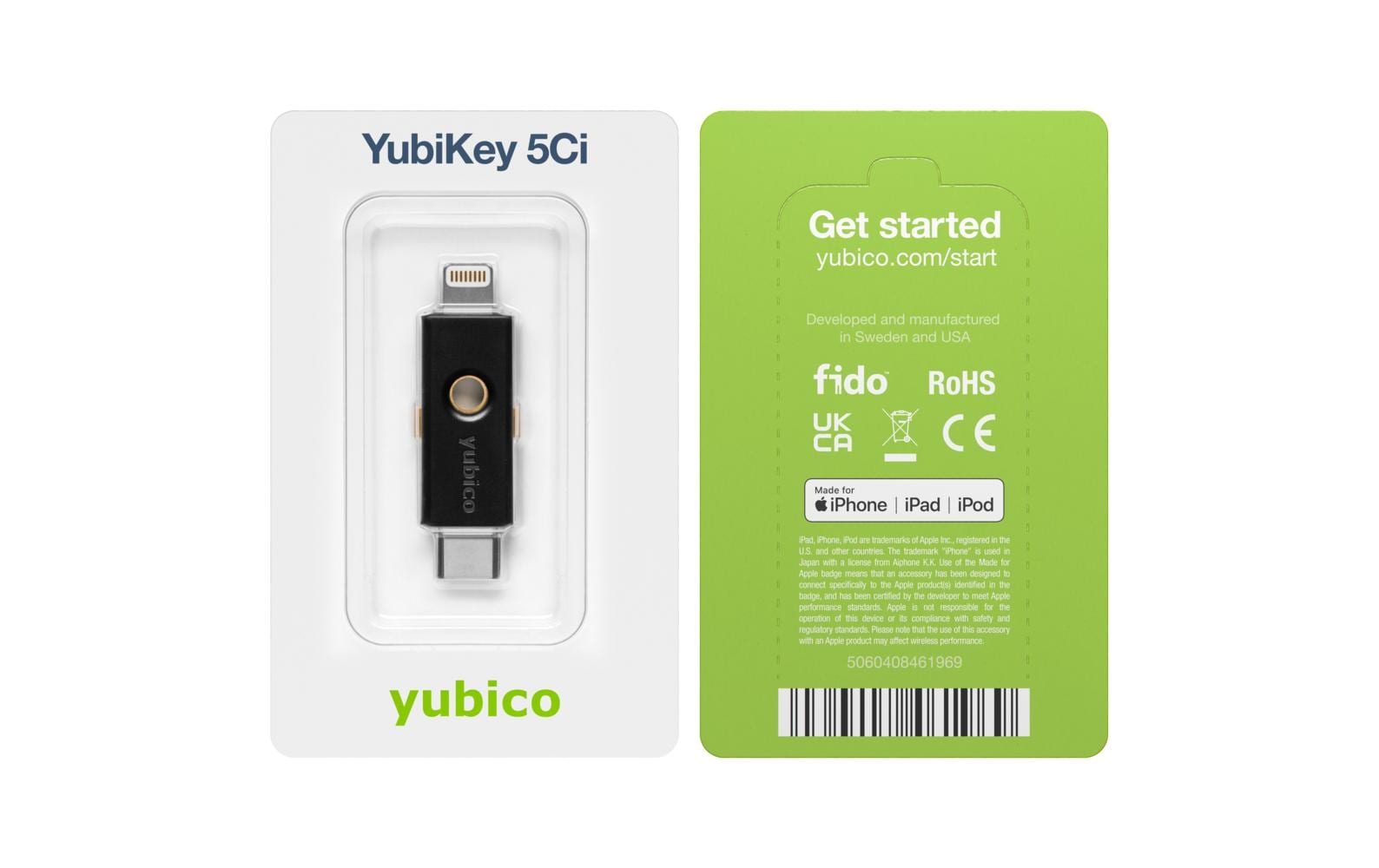 Yubico YubiKey 5Ci FW 5.7 Lightning/USB-C, 1 Stück