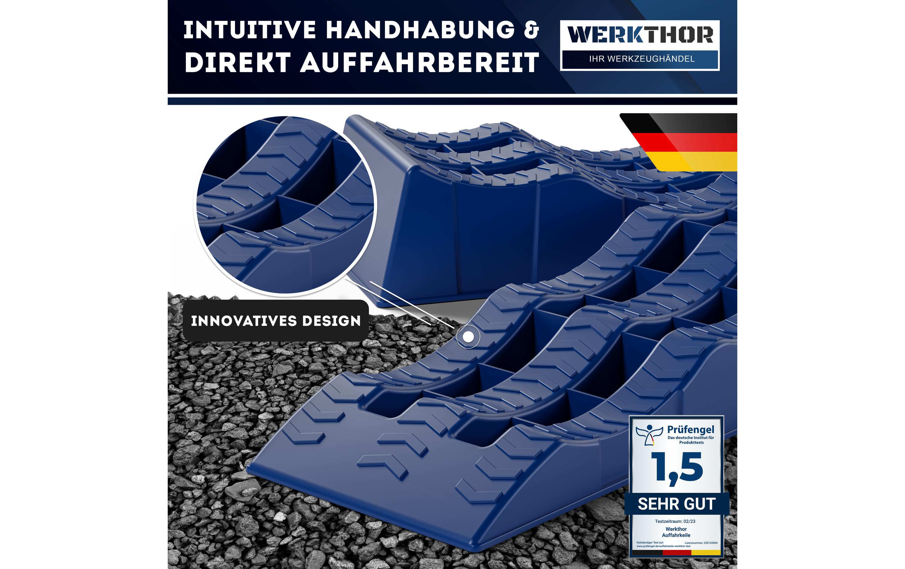 Werkthor Flache Auffahrkeile 2er Set, Blau