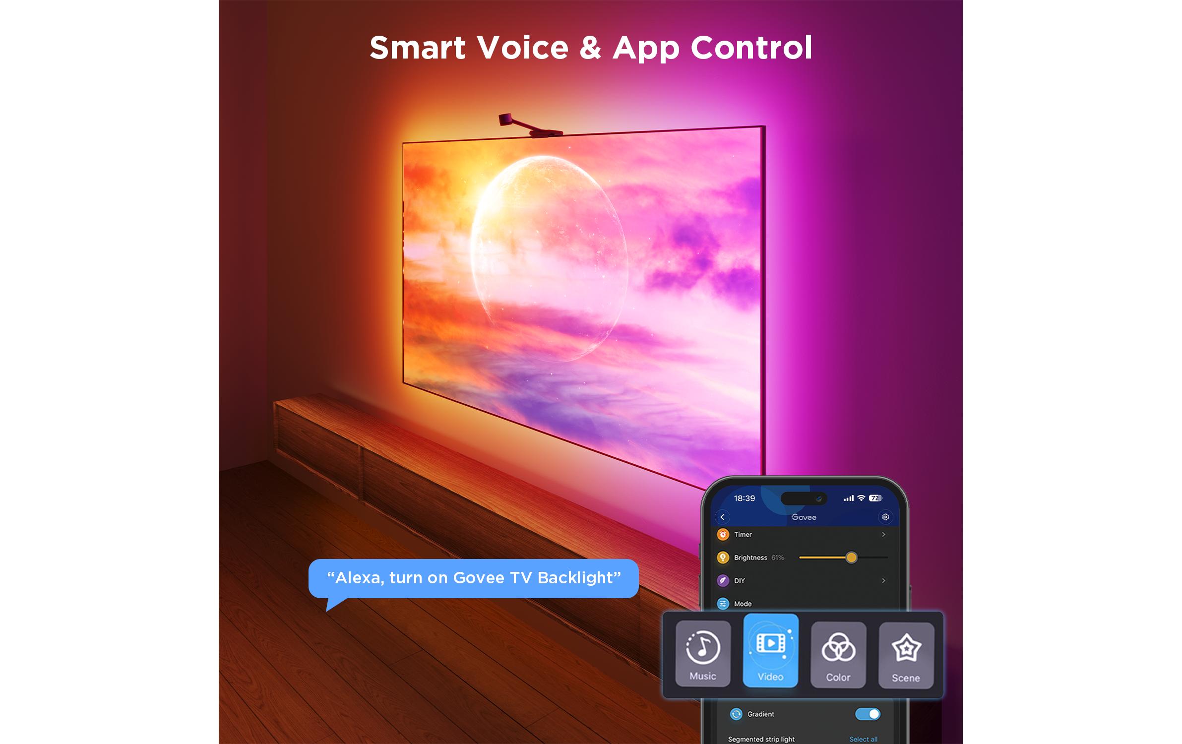 Govee Envisual TV Backlight 3S Netflix Version, RGBICW, 55-65