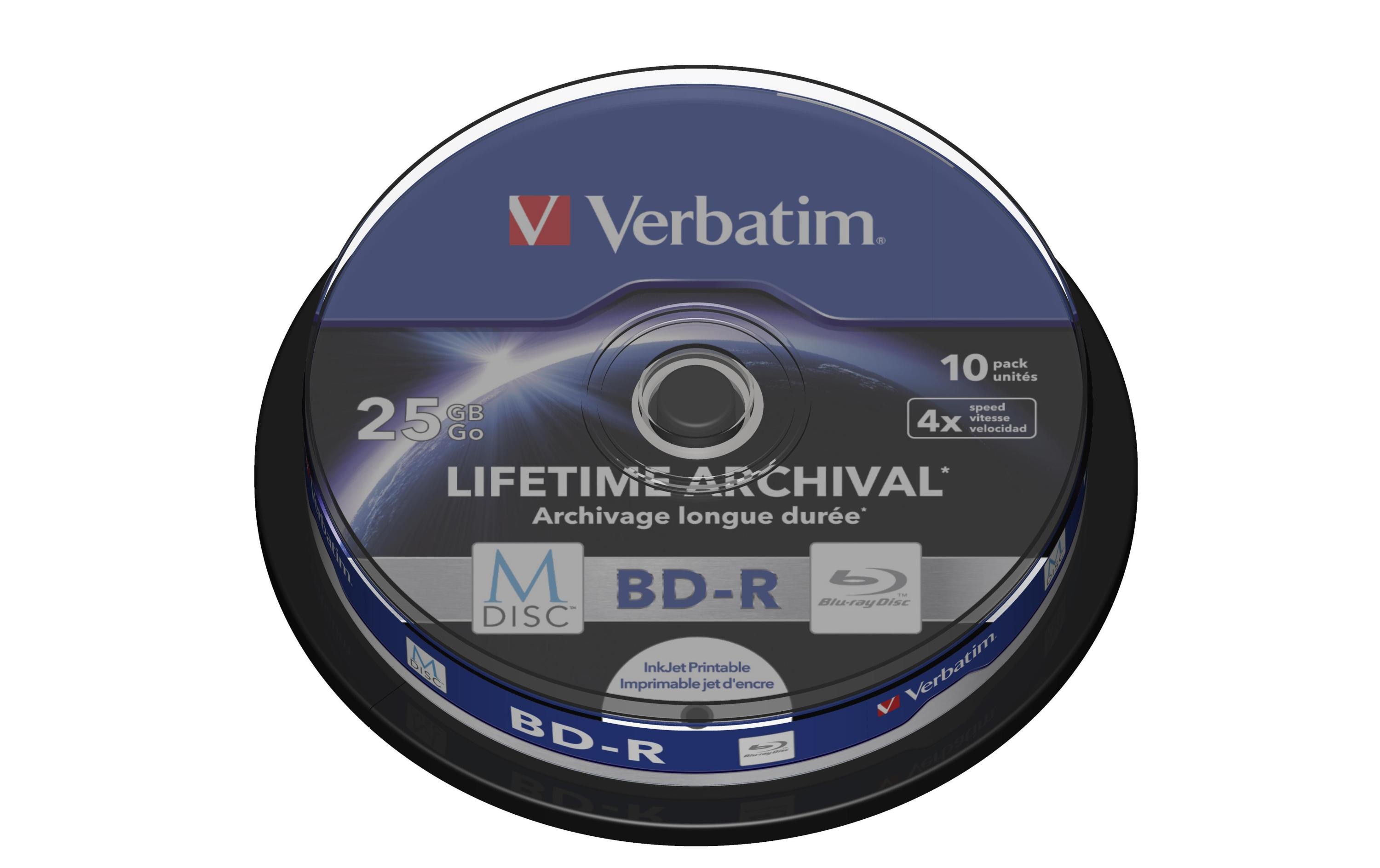 Verbatim BD-R M-Disc 25 GB, Spindel (10 Stück) Verbatim BD-R M-Disc 25 GB, Spindel (10 Stück)