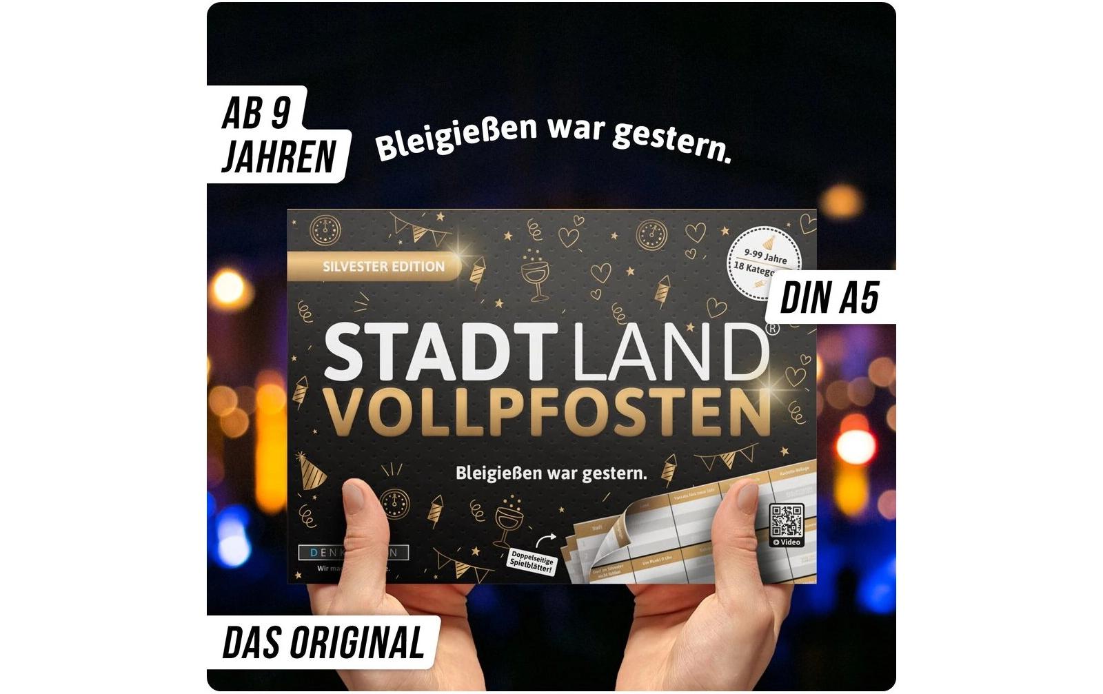 Denkriesen Stadt Land Vollpfosten – A4 Block Silvester Edition (d)