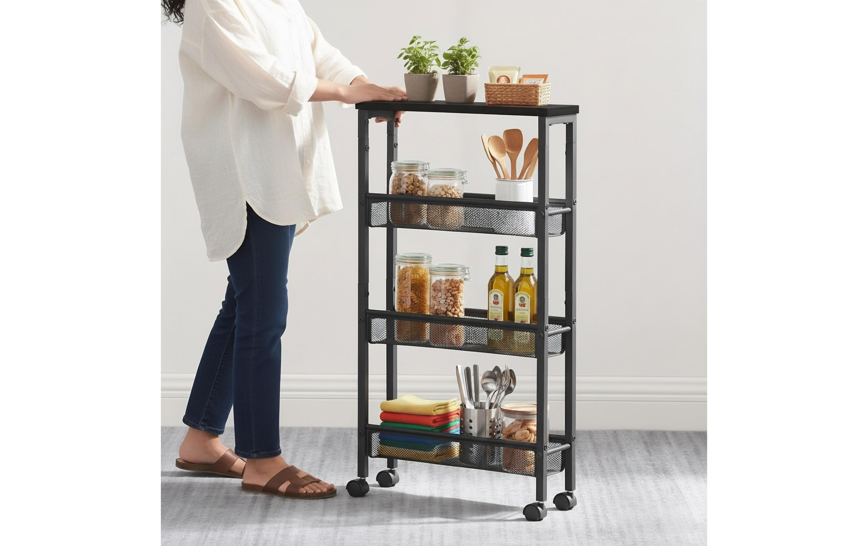 relaxdays Nischenwagen 77 x 13 x 45.5 cm Schwarz