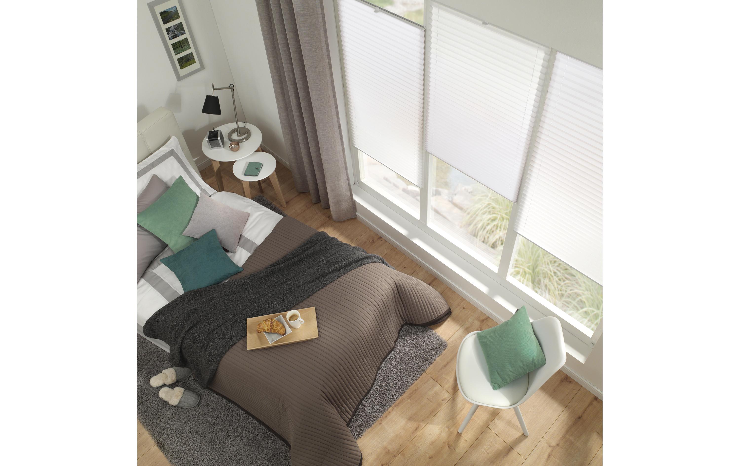 Gardinia Plissée Easyfix, blickdicht 50 x 130 cm, Weiss