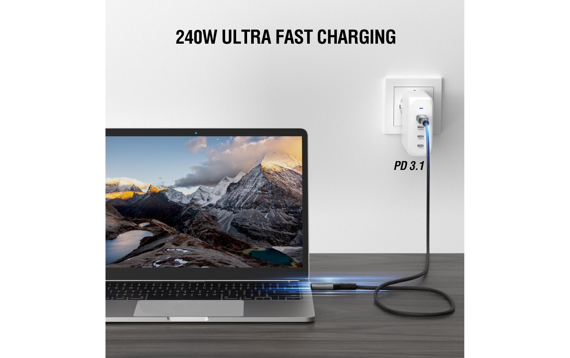 4smarts USB4-Kabel DigitCord Enterprise 240W USB C - USB C 1.5 m 4smarts USB4-Kabel DigitCord Enterprise 240W USB C - USB C 1.5 m