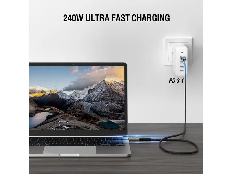 4smarts USB4-Kabel DigitCord Enterprise 240W USB C - USB C 1.5 m 4smarts USB4-Kabel DigitCord Enterprise 240W USB C - USB C 1.5 m