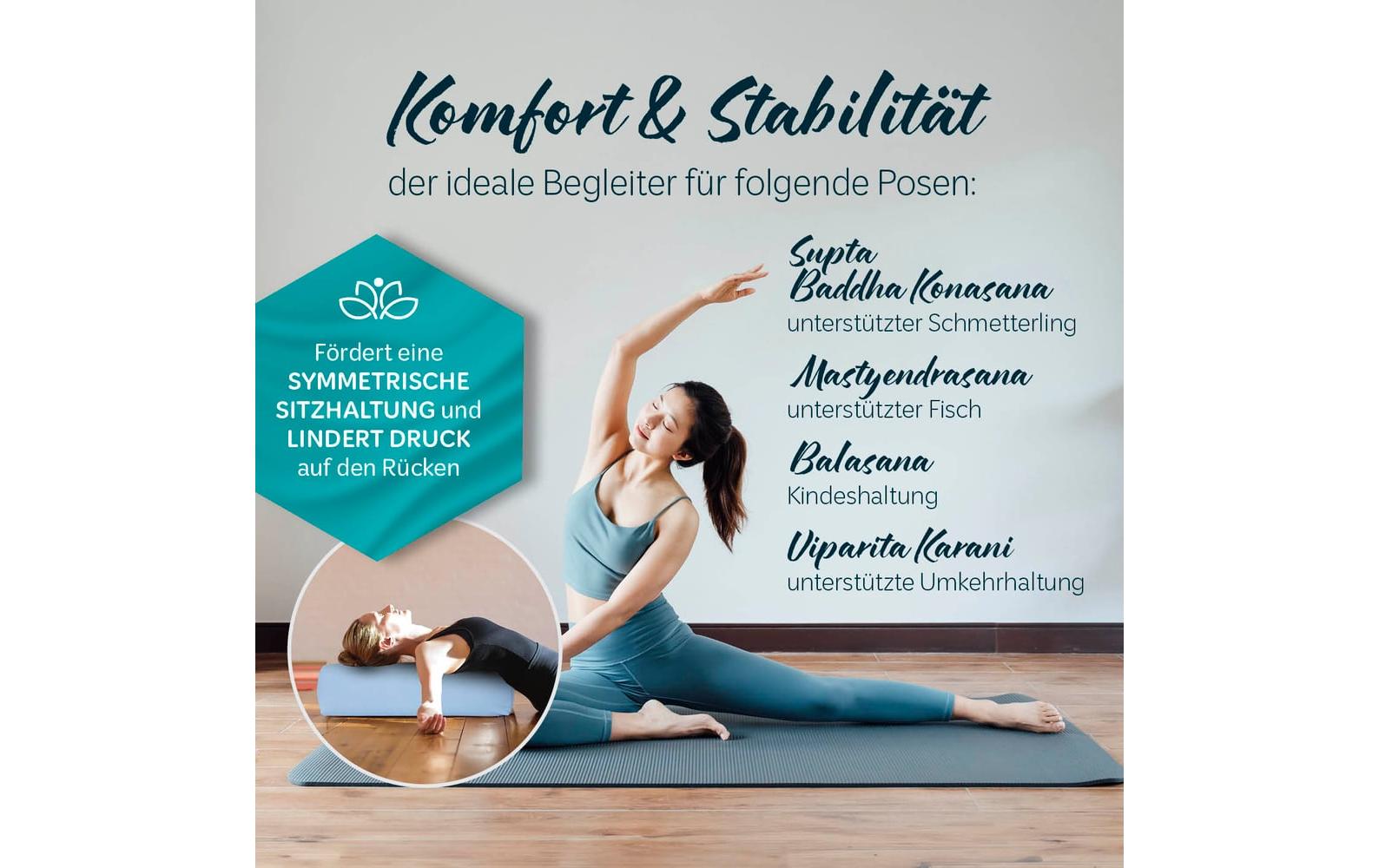 DoYourYoga Yoga-Bolster Paravati Bio-Dinkelspelz, Hellblau