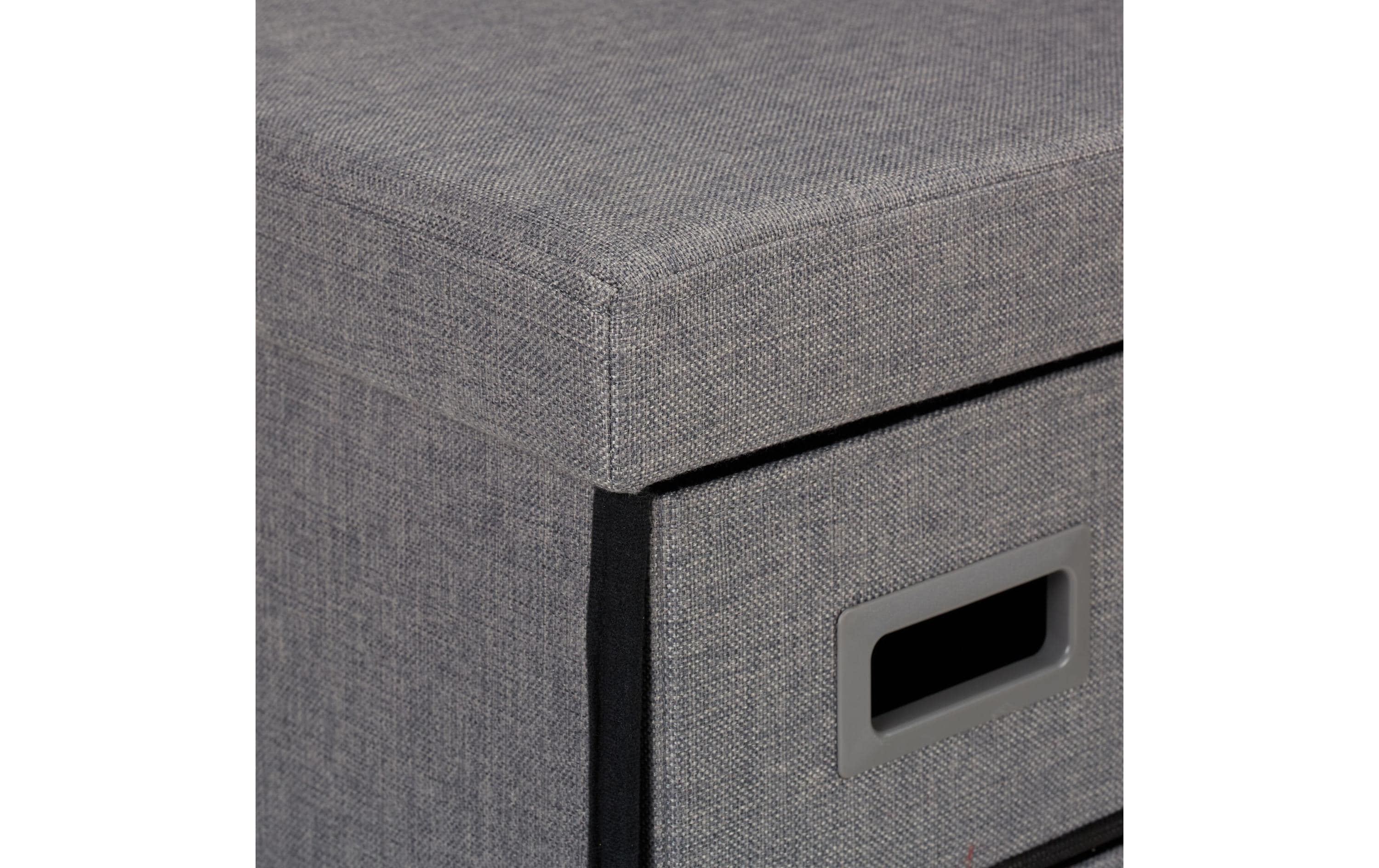 relaxdays Sitzbank mit Schubladen Dunkelgrau