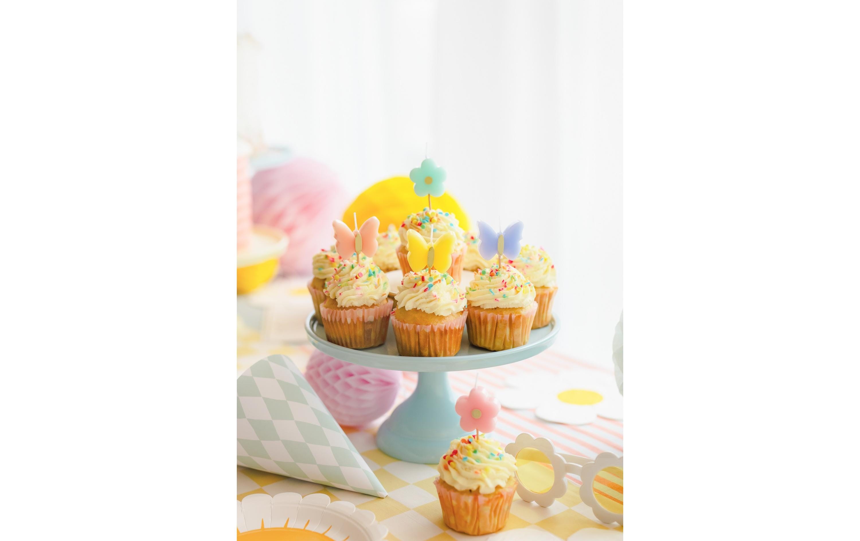 Partydeco Kerze Schmetterling, 5 Stück