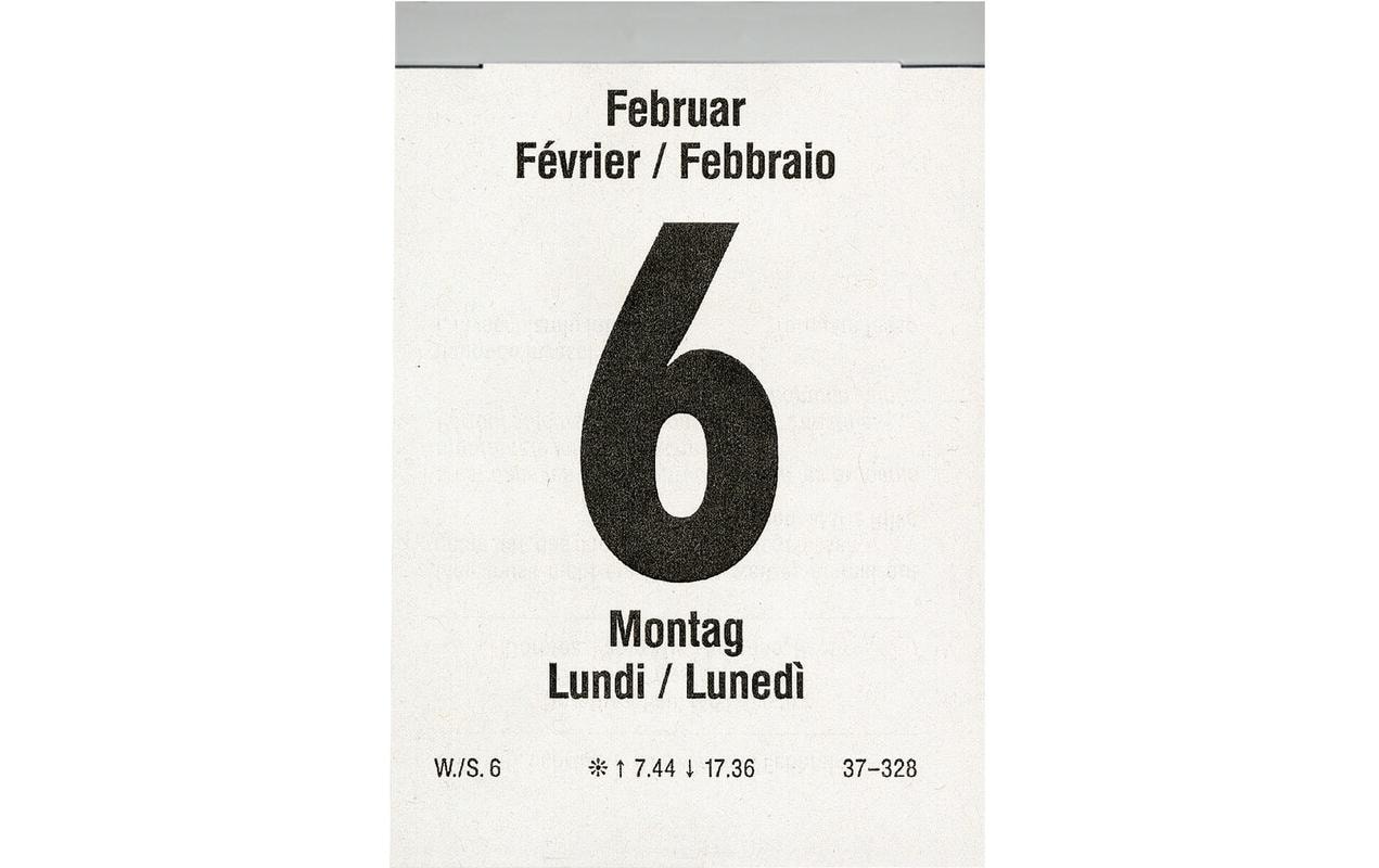 Biella Abreisskalender Abreisskalender Tag 6.5 x 9.8 cm, hoch