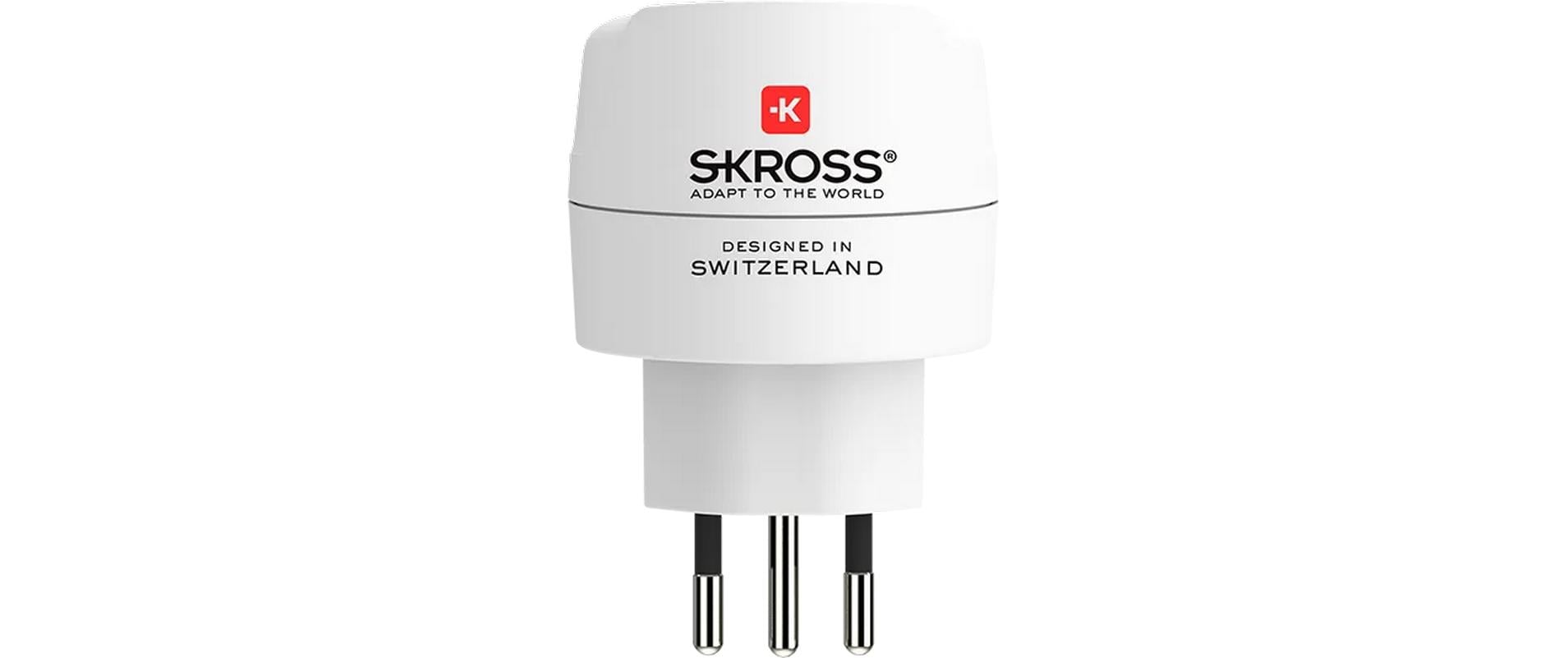 SKROSS Reiseadapter Europe to Switzerland, Italy, Brasil Weiss