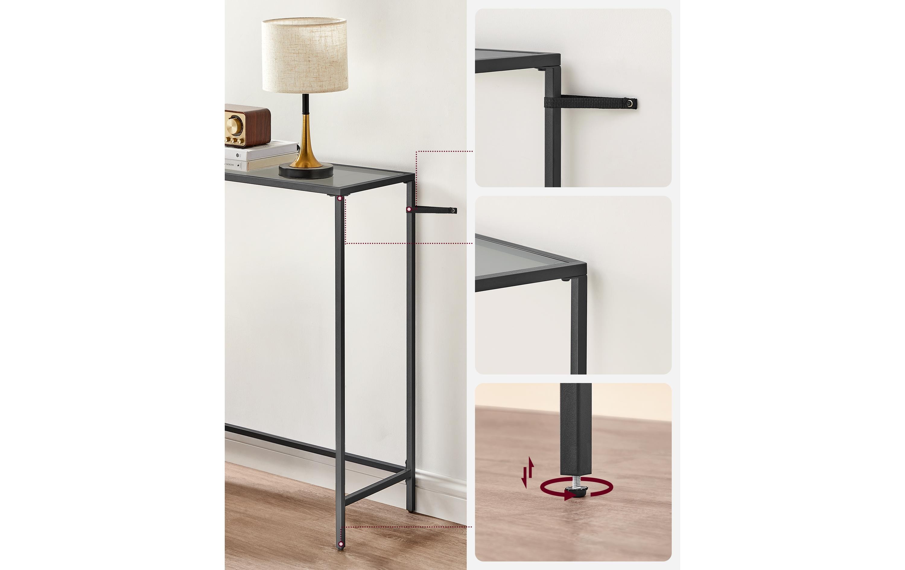 VASAGLE Konsolentisch 100.5 x 80 cm, Schwarz