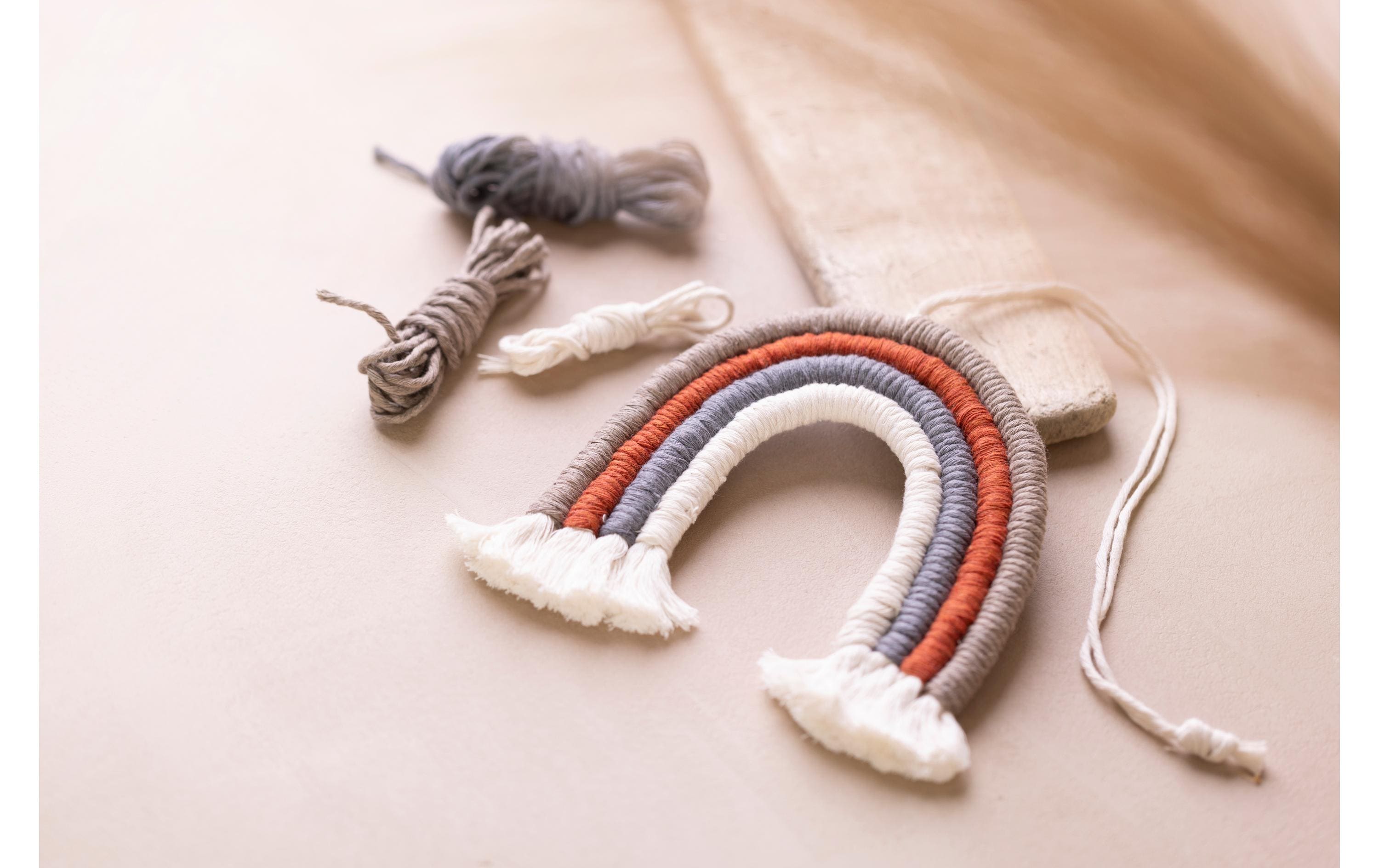 Creativ Company Bastelset Mini Macramé Regenbogen