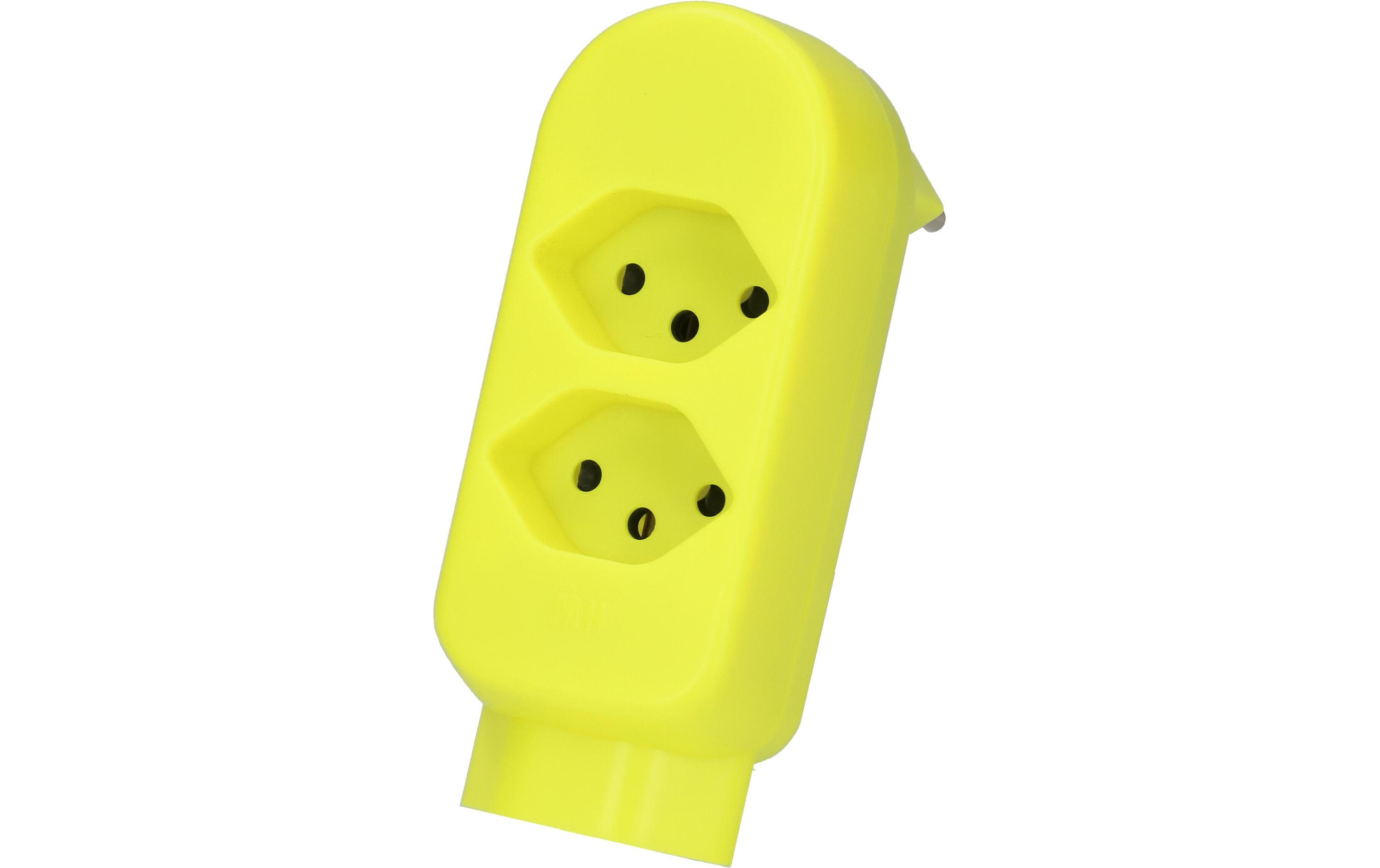 Max Hauri Abzweigstecker ADAPT 2+1x Typ 13 FI-Gelb drehbar BS 2