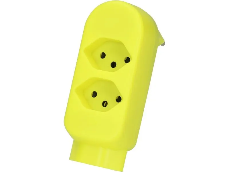Max Hauri Abzweigstecker ADAPT 2+1x Typ 13 FI-Gelb drehbar BS 2