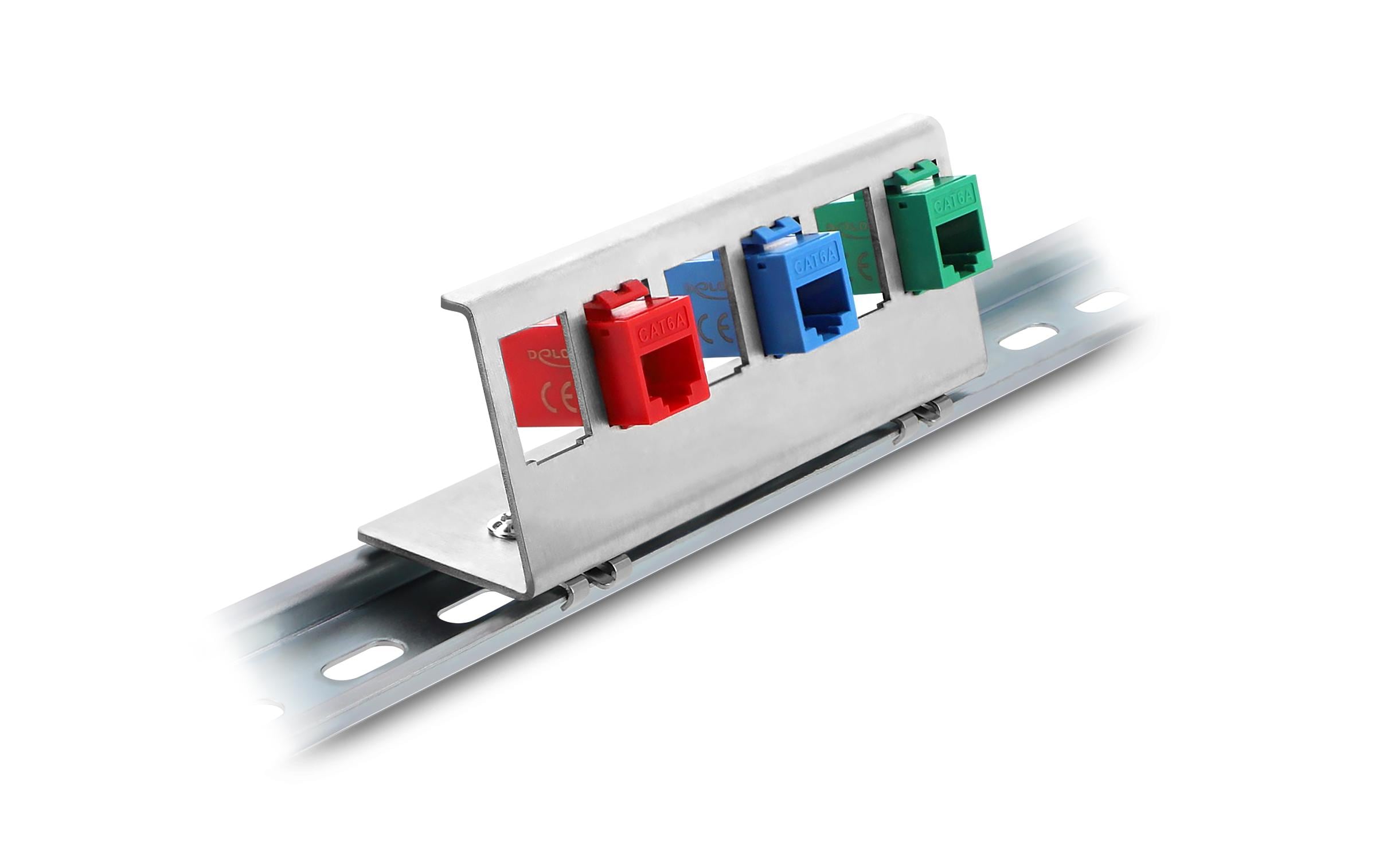 Delock Hutschienenhalter Keystone Metall 6 Port