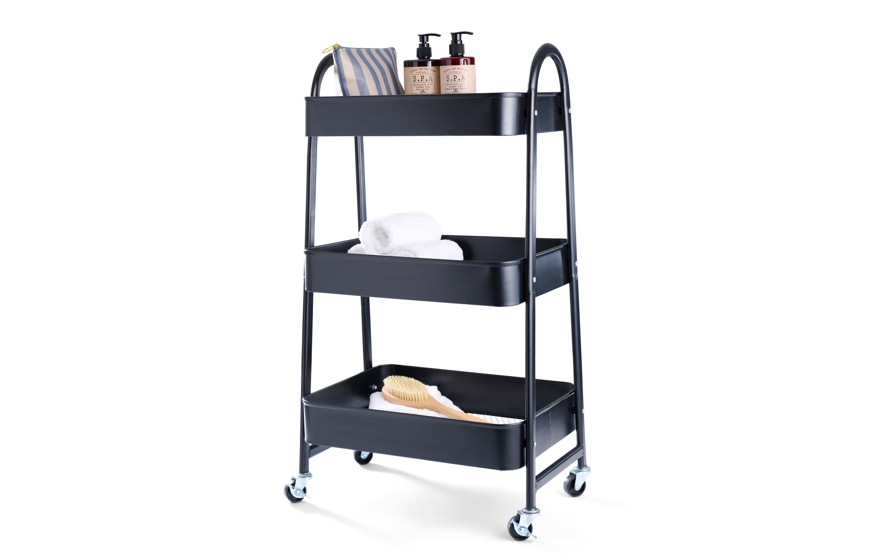 Schou Servierwagen mit 3 Etagen Schwarz