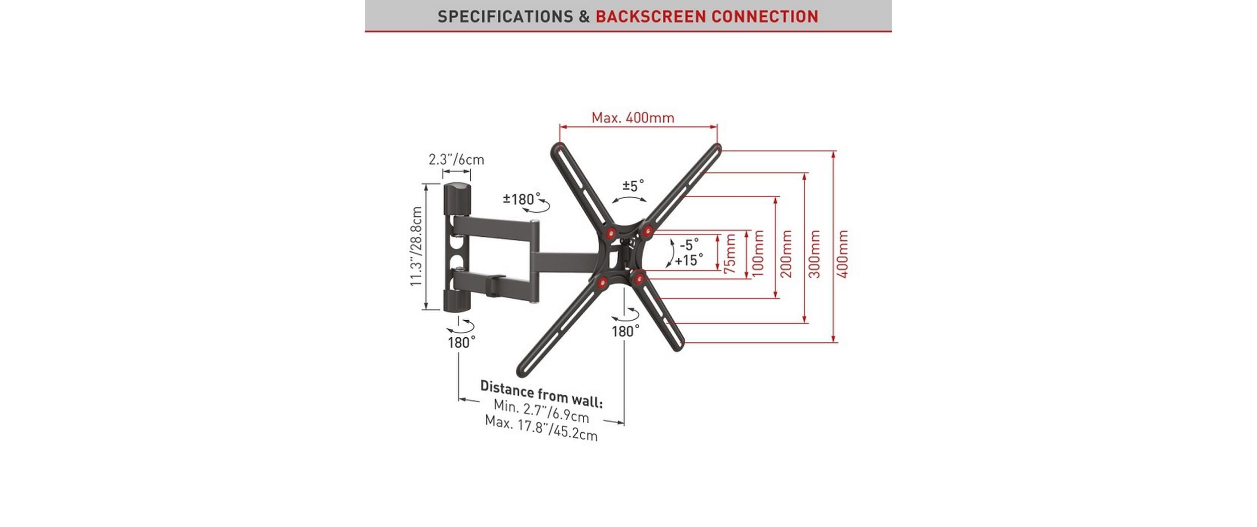 Barkan Wandhalterung WH 343-SW Schwarz Barkan Wandhalterung WH 343-SW Schwarz