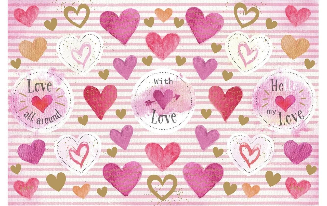 Z-Design Motivsticker A5 Deko Herzen, Bunt, 42 Aufkleber