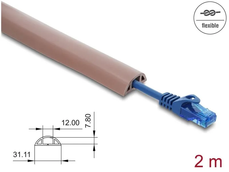 Delock Kabelkanal PVC flexibel 2 m x 30 mm Braun Delock Kabelkanal PVC flexibel 2 m x 30 mm Braun