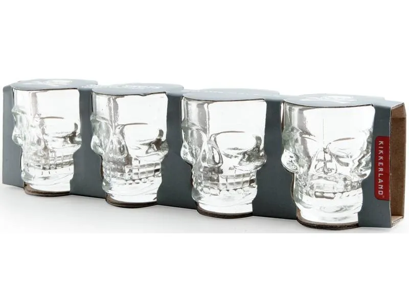 Kikkerland Schnapsglas Schädel 45 ml, 4 Stück, Transparent Kikkerland Schnapsglas Schädel 45 ml, 4 Stück, Transparent