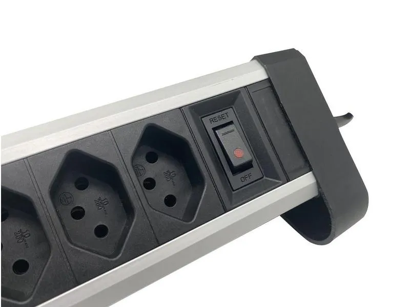 Schönenberger Tischsteckdosenleiste Alu 4× T13, 1x USB-C, 2x USB-A, 2 m Schönenberger Tischsteckdosenleiste Alu 4× T13, 1x USB-C, 2x USB-A, 2 m