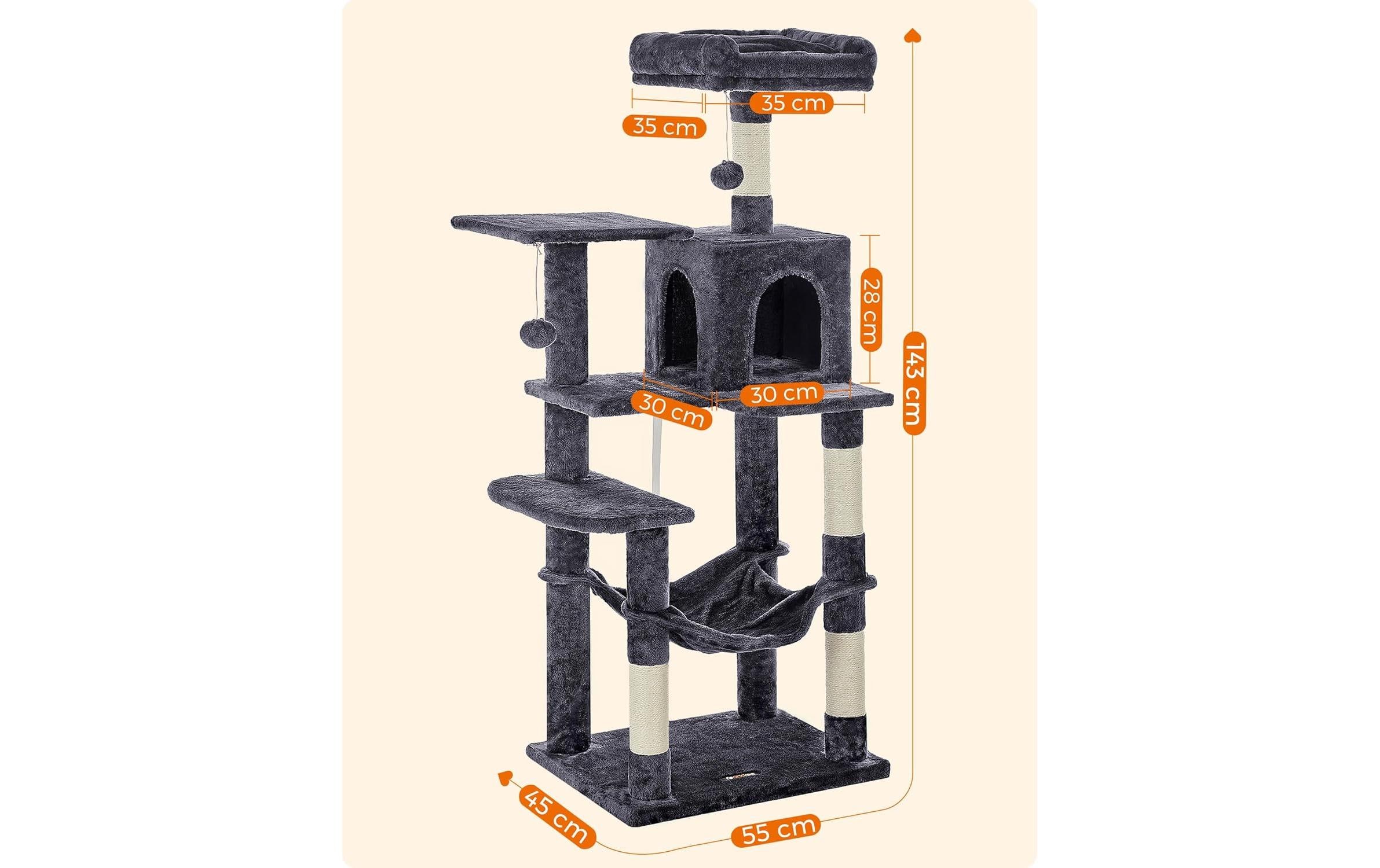 Feandrea Kratzbaum mit Hängematte dunkelgrau 55 x 45 x 143 cm