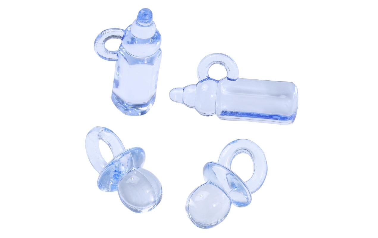 HobbyFun Streudeko Schnuller und Fläschchen Hellblau, 16 Stück