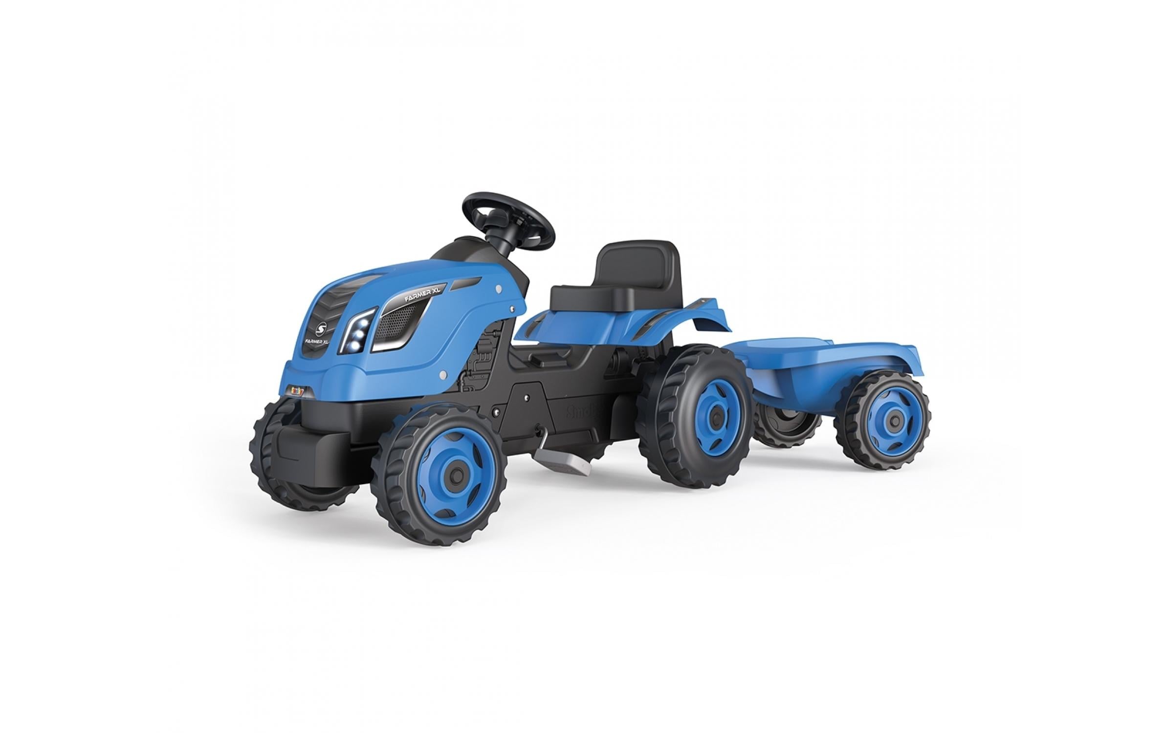 Smoby Traktor Farmer XL mit Anhänger Blau