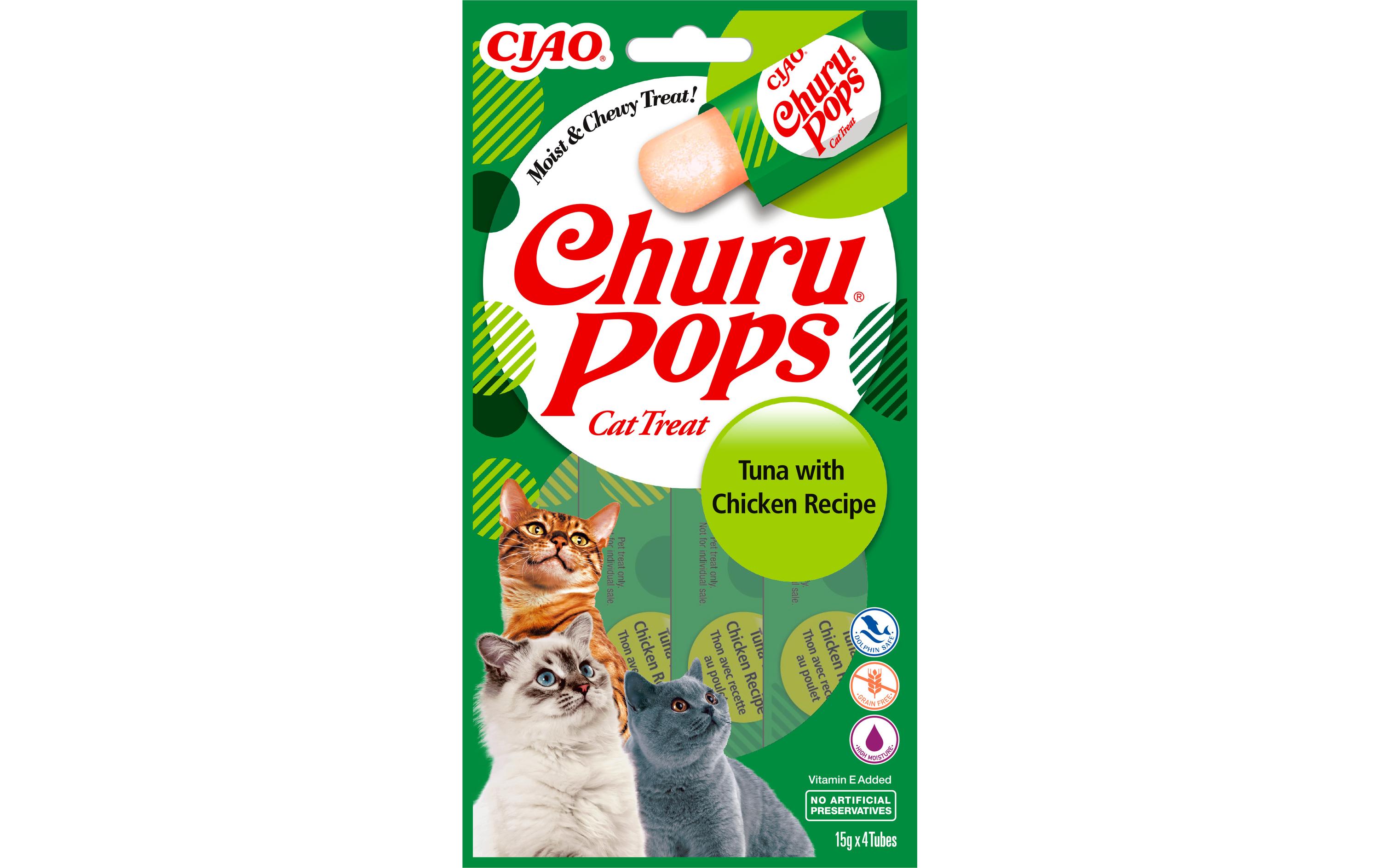 CIAO Churu Katzen-Snack Pops Thunfisch & Huhn, 4 x 15 g CIAO Churu Katzen-Snack Pops Thunfisch & Huhn, 4 x 15 g
