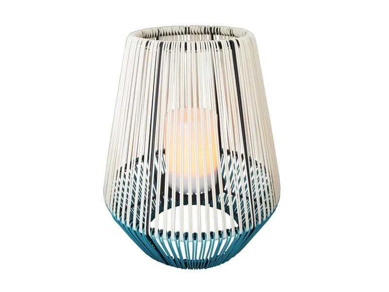 Schönenberger Windlicht Solar Wega, Weiss, Blau