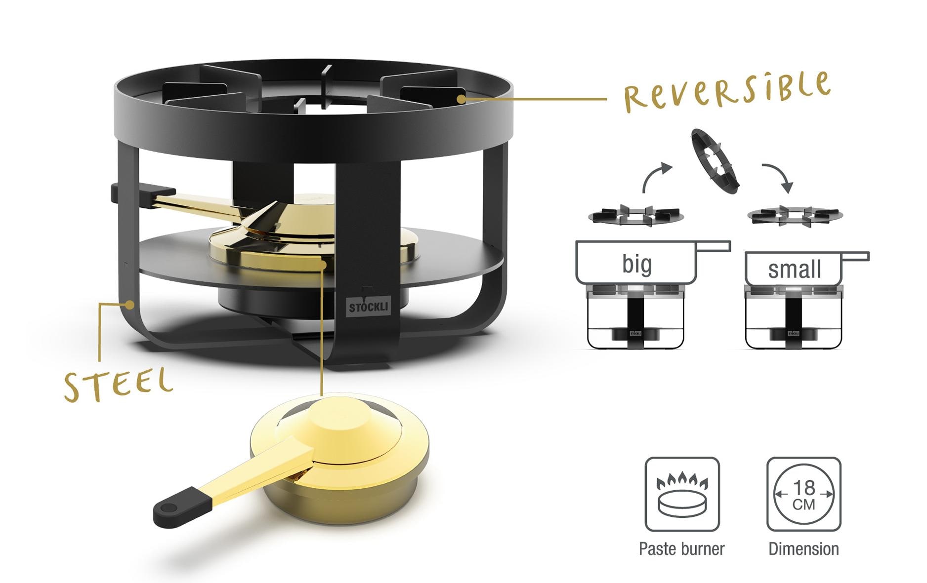 Stöckli Fondue-Rechaud Pilatus Schwarz