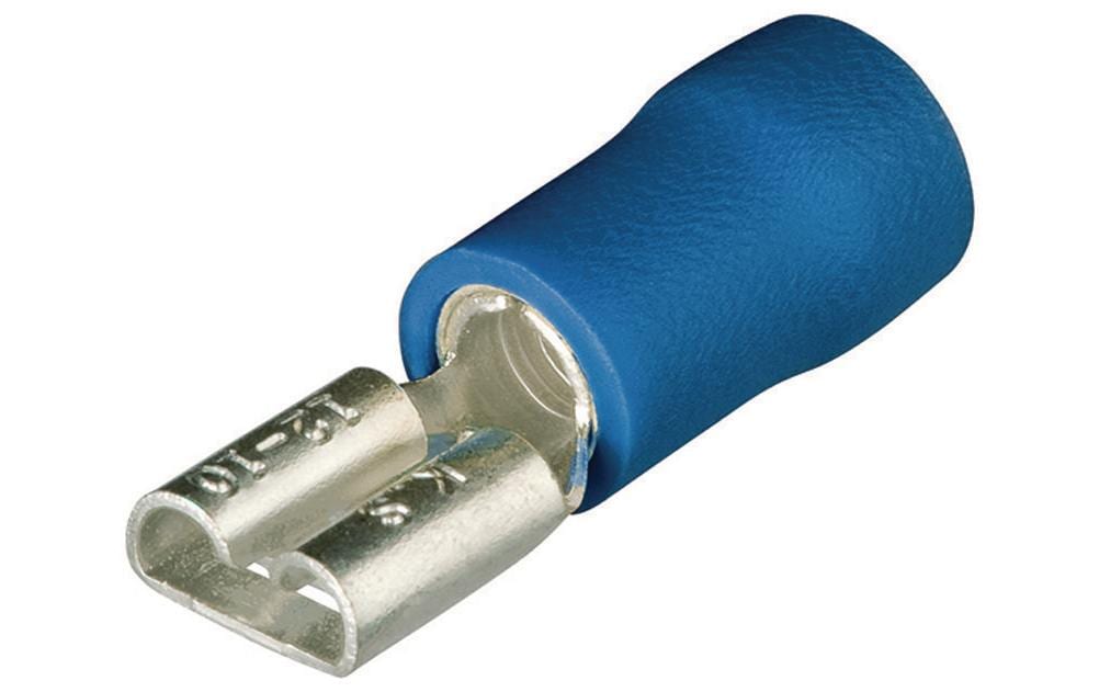 Knipex Flachsteckhülsen 4.8 x 0.8 mm Blau, 100 Stück Knipex Flachsteckhülsen 4.8 x 0.8 mm Blau, 100 Stück