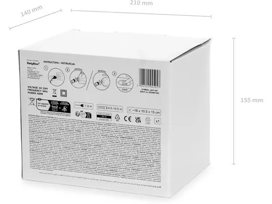 Partydeco Elektrische Pumpe 600W mit Düsen