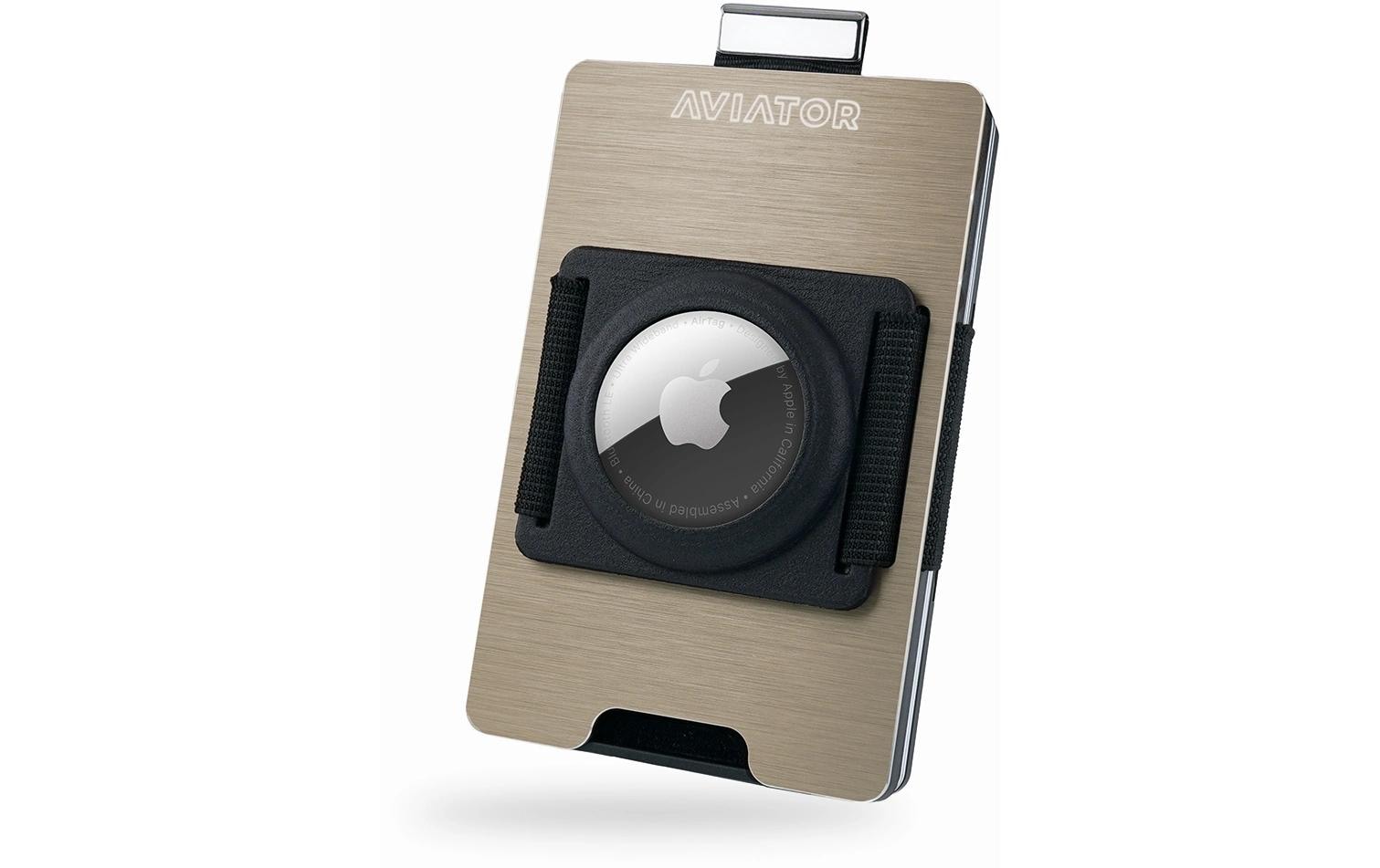AVIATOR Wallet SLIDE AirTag brushed sand
