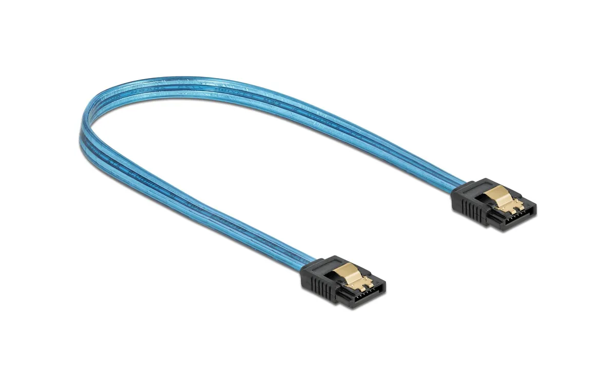 Delock SATA-Kabel UV Leuchteffekt blau 30 cm Delock SATA-Kabel UV Leuchteffekt blau 30 cm