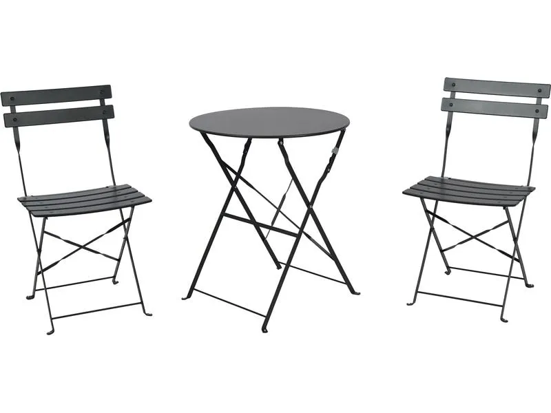 Schou Bistro-Set Sam 71 x 42 x 80cm – Schwarz Schou Bistro-Set Sam 71 x 42 x 80cm – Schwarz