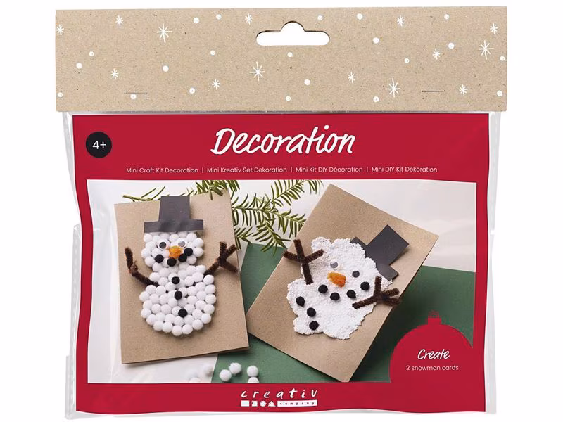 Creativ Company Bastelset Weihnachtskarten mit Schneemann Schneemann