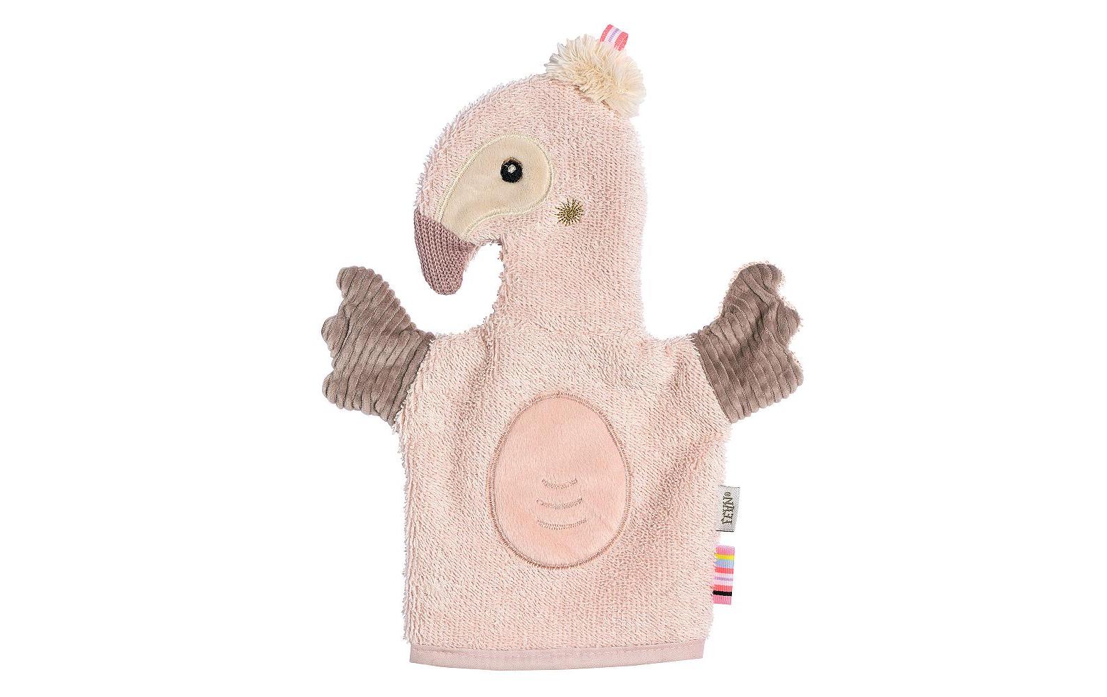 fehn Baby-Waschhandschuh Flamingo