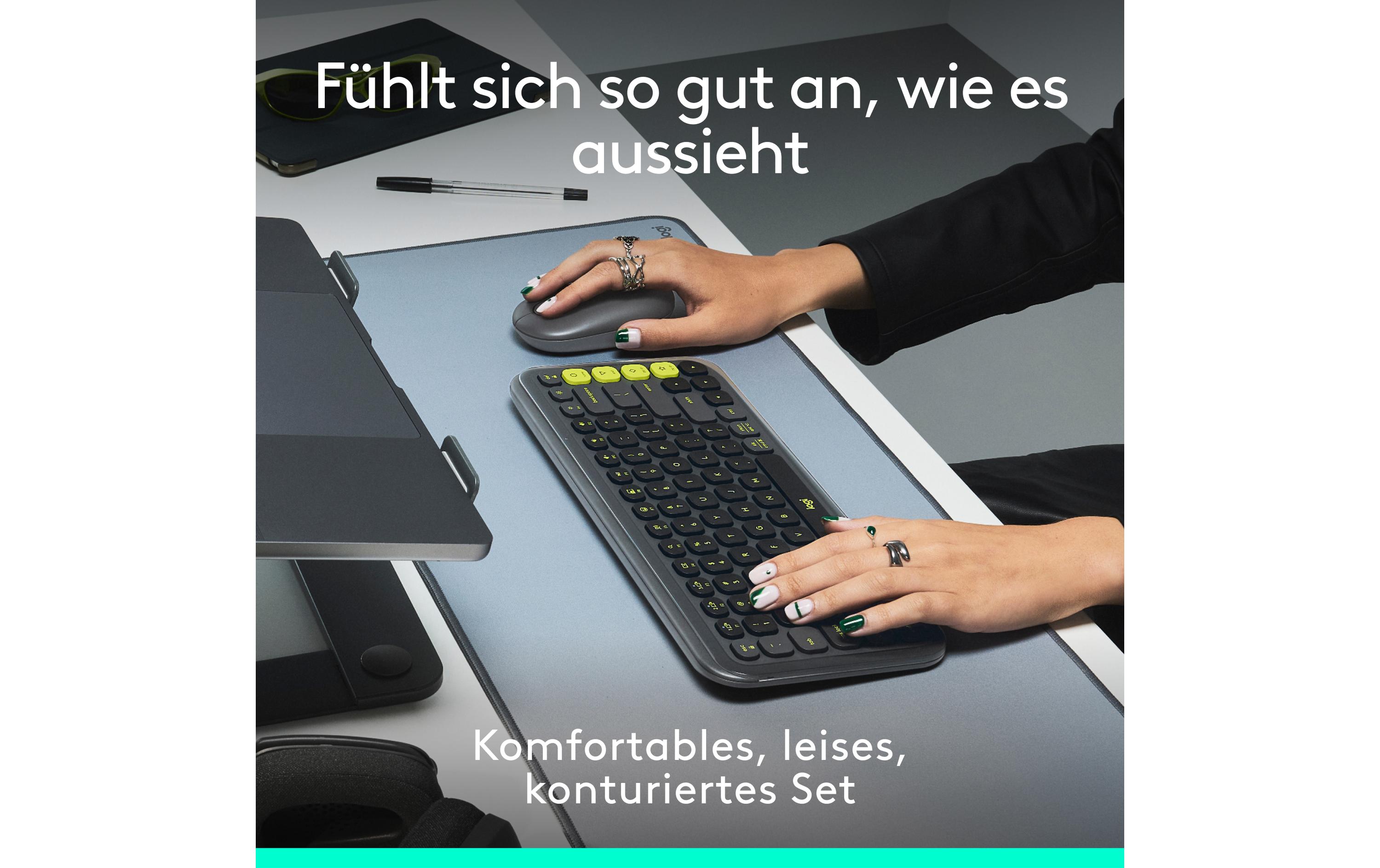 Logitech Tastatur-Maus-Set POP Icon Combo Graphite