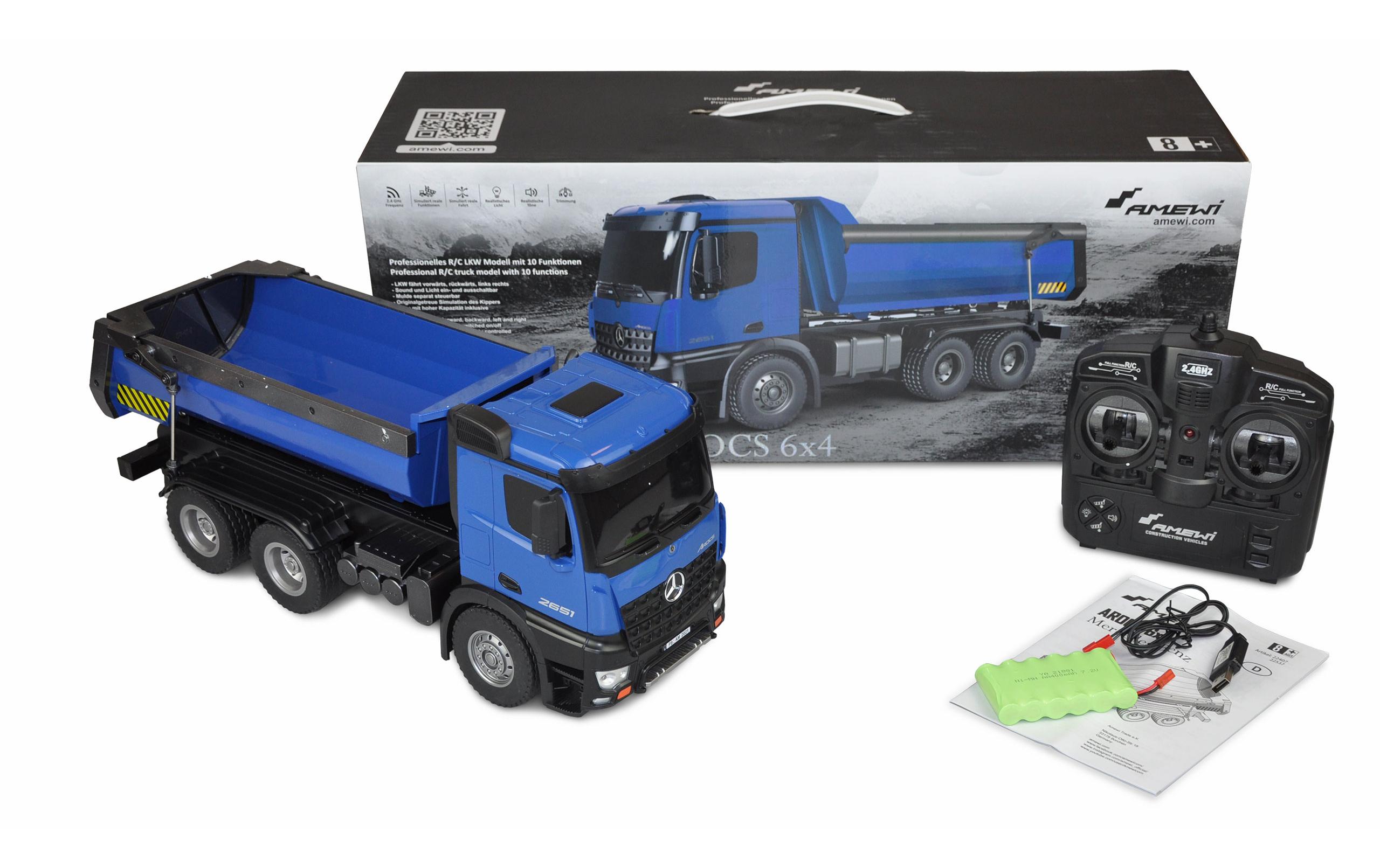 Amewi Lastwagen Mercedes-Benz Arocs 6x4, Blau 1:18, RTR