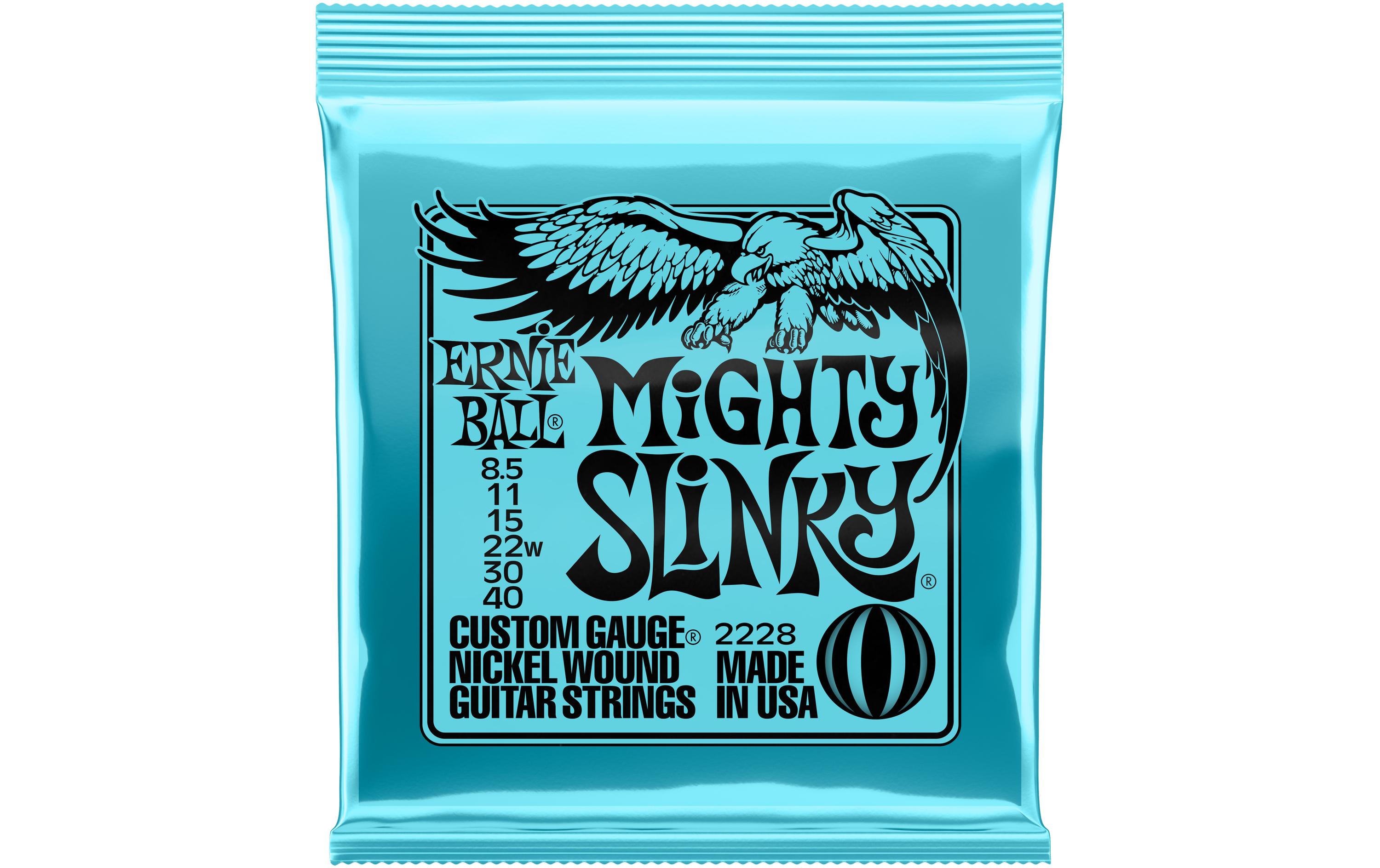 Ernie Ball Gitarrensaiten 2228 Mighty Slinky – Mighty 8.5 - 40