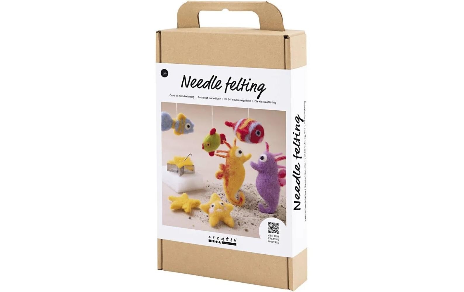 Creativ Company Bastelset Nadelfilzen Wolle, Filz, Schablonen